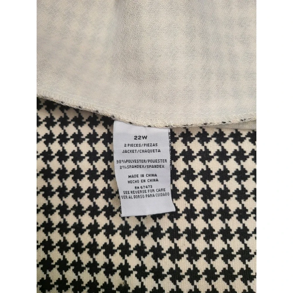 Julian Taylor New York Houndstooth Longline Jacket Blazer Black White Size 22W - Picture 4 of 7
